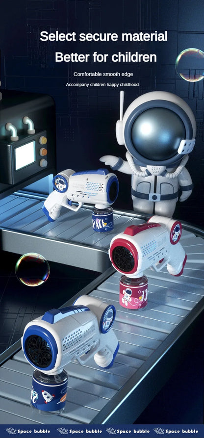 Children Bubble Gun Toy Astronaut Fully Automatic Bubble Machine Bubbles Gun Outdoor Game Fantasy Toy for Boys Girls Gifts