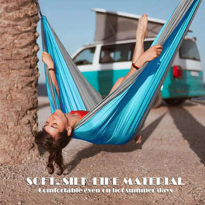 Camping Hammock Camping Accessories Gear for Outdoor Indoor with Tree Straps Nylon Lightweight Hammocks for Touring Hiking