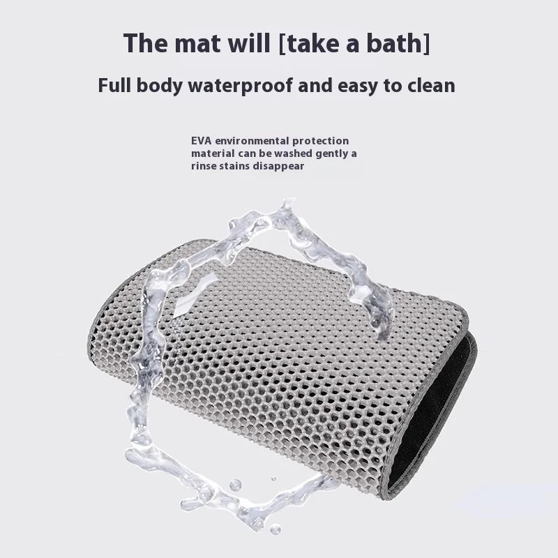 Large Waterproof Double Layer Cat Litter Mat Non-Slip Washable Pet Litter Box Mat Durable Sand Trapper Easy Clean Cat Toilet Mat