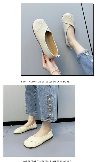 Shoes for Women Summer New One Pedal Light Women's Casual Shoes Shallow Slip on Ladies Walking Shoes Female Breathable Flats