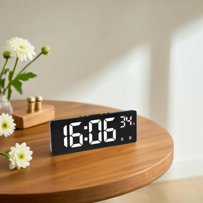 Digital Alarm Clock Travel Clock with Temperature Table Clock Large Display for Bedroom Office Kitchen Home Decoration