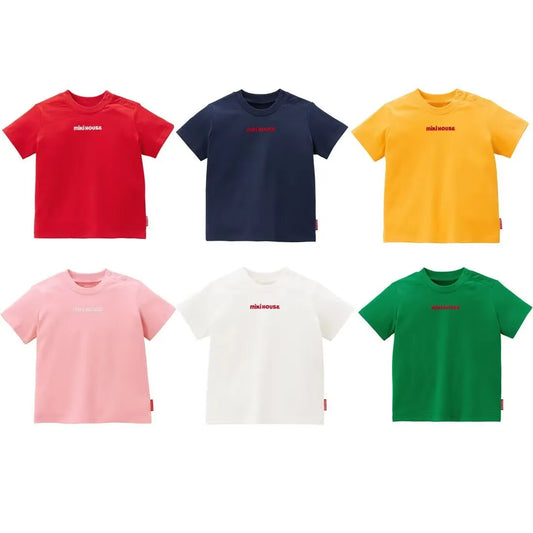 Kids Clothes Solid Short Sleeve T-shirt for Boys Girls 2025 Summer 100% Cotton Soft Layering Tee Top Basic Vest