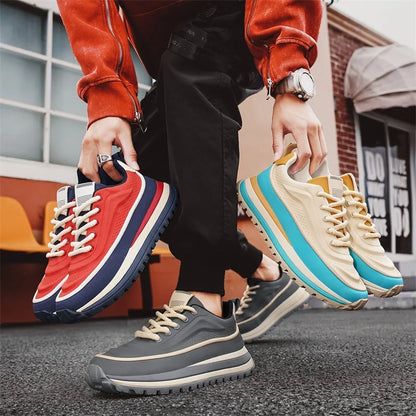 Men Shoes Platform Male Sneakers Fashion Thick Soles Casual Sport Shoes Breathable Height Increased Athletic Shoes Walking Shoes