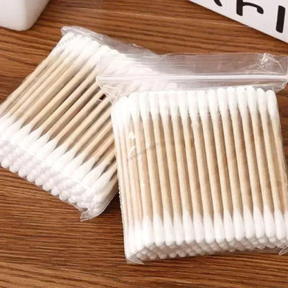 1-20Packs 100Pcs/Pack Wooden Sticks Baby Cotton Swabs Cleaning of Ears Tampons Health Beauty Cotton Swab Cleaning Cotton Buds
