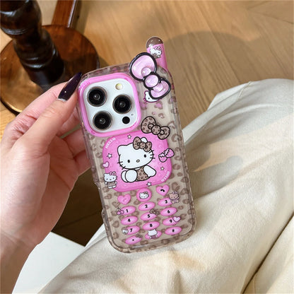 Korean Cute 3D Mobile Phone Cover For iPhone 16 Pro 15 14 Pro Max 15 Promax Case Kawaii Hello Kitty Cartoon Shockproof Cases
