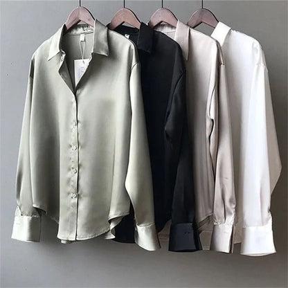 Woman Spring Autumn Style Blouses Shirts Lady Casual Long Sleeve Turn-down Collar Blusas Tops DF4849