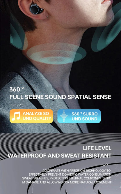 Wireless Bluetooth Headphones TWS Headsets With Mic Stereo Sport In-ear Earphone Touch Control Long Standby HD Call Earbuds Game