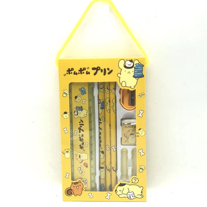 Kawaii  Cinnamoroll Kuromi My Melody Pencil Eraser Pencil Sharpener Ruler Stationary Set Cartoon Cute School Supplies Gift