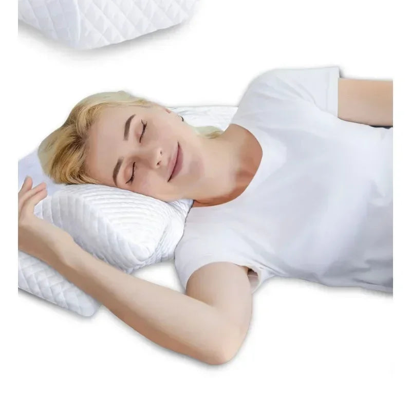1pc Memory Foam Cervical Pillow Fast Rebound Memory Sleeping Pillows 2in1 Ergonomic Orthopedic Pillow for Neck Pain Neck Pillow