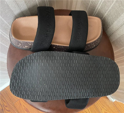 Women's Shoes Alphabet Fashion Casual Slippers 2022 New Summer Thick Bottom Non-slip Medium Heel Sandals for Outer Wear