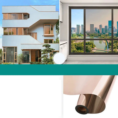 Unidirectional mirror window film protection insulation glass film privacy home window balcony sunscreen sticker