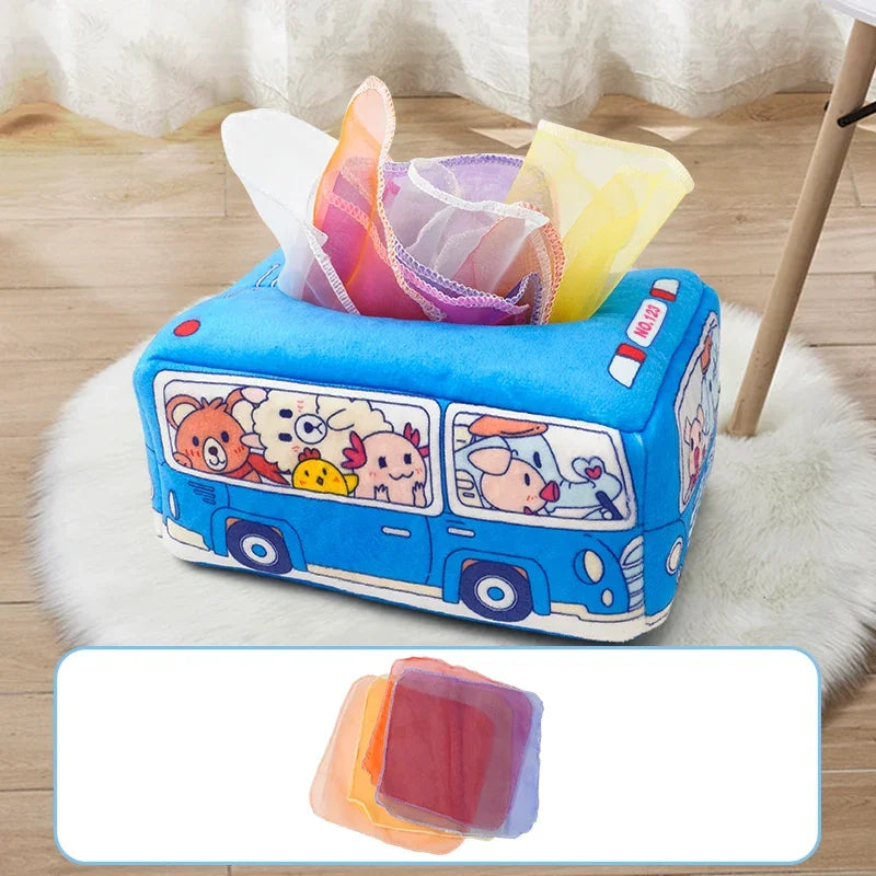 YY17（0+10 ）Baby Tissue Box - Montessori Baby Toys 5 Months Baby Tissue Box Learning Toys, Baby Puzzle Toys