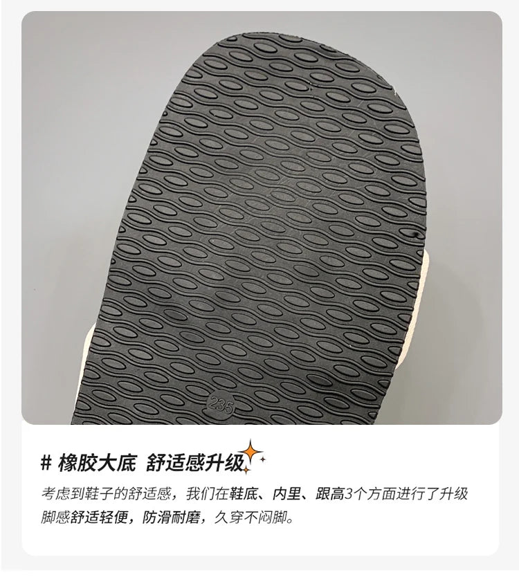 Women's Shoes Alphabet Fashion Casual Slippers 2022 New Summer Thick Bottom Non-slip Medium Heel Sandals for Outer Wear