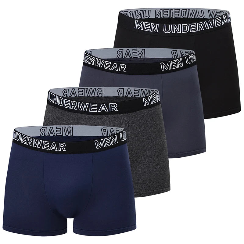 4/10 Pack Teenagers To Adults Parent-child Boyshort Simple Fashion Multi-size Shorts Men's Comfortable Underwear Elastic Waist P