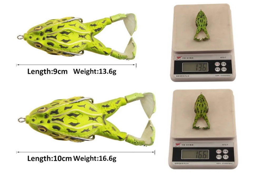 Frog Lure Double Propeller Legs Silicone Soft Baits 13.6g 16.6g Topwater Wobblers Artificial Bait For Bass Catfish Fishing Tools