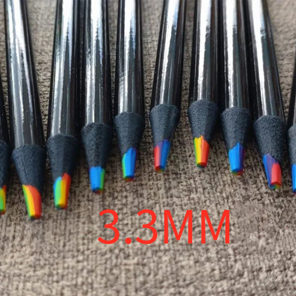 10 Pieces Colorful Wooden Pencils, 7 in 1 Rainbow Colors. Good for Sketching, Doodling, Drawing