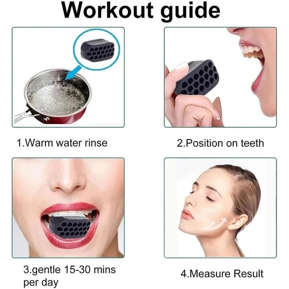 Jawline Exerciser for Man and Woman Silicone Jaw Exerciser Gum Tablets Jaw Trainer & Jaw Exerciser Shaper for Beginner, Intermed