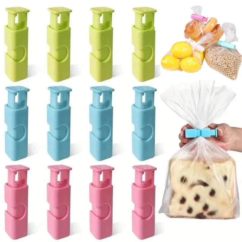 Reusable Food Bag Clips (4-Pack) for Sealing Snacks, Chips & Dry Goods to Lock in Freshness