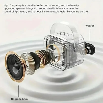 Portable Bluetooth 5.3 Karaoke Speaker with 1-2 Wireless Microphones 3D Surround Sound Home Family Singing for Aux/U Disk/TF