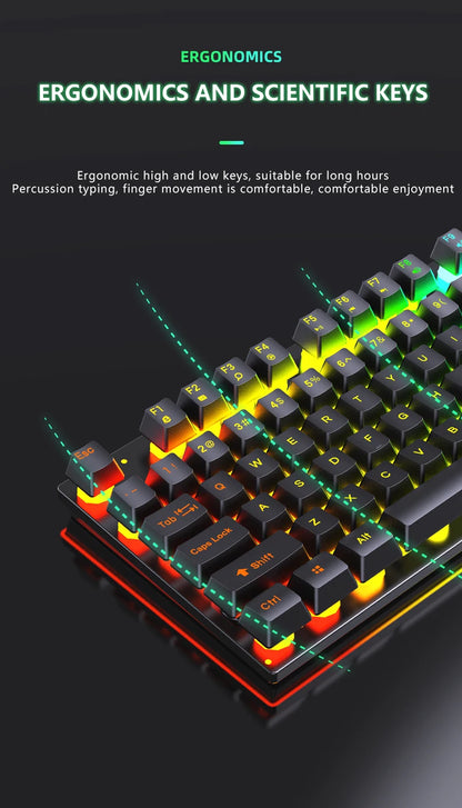 Computer Gaming Keyboard And Mouse Set USB Wired Backlight PC Keyboard Mouse Combos