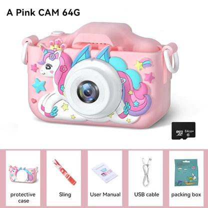 Summer Children Camera 1080P HD Toddler Digital Video Camera 2.0-inch Kids Camera with Silicone Cases Toys for Christmas Gifts