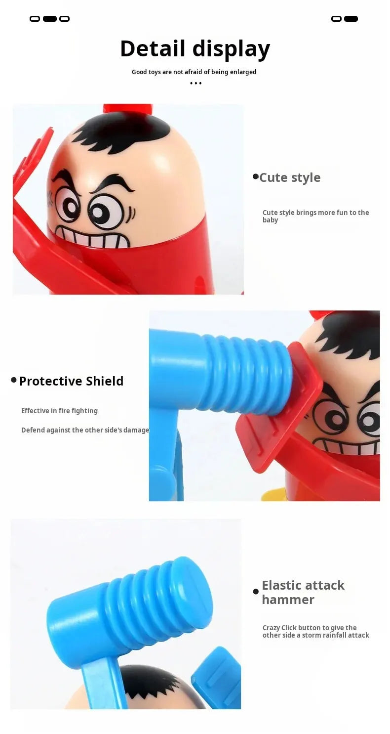 Mini Children's Head Knocking Little Man Fighting Red and Blue Attack and Defense Twin Parent Child Finger Fighting Game Machine