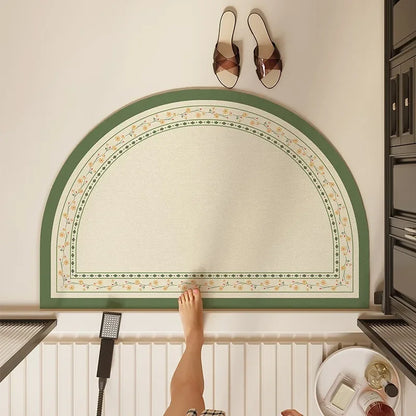 Bathroom Mat Semicircular Rug Absorbent Toilet Carpet Doormat Floor Mats Water-absorbent Soft Washable Bath Non-slip Area Rugs