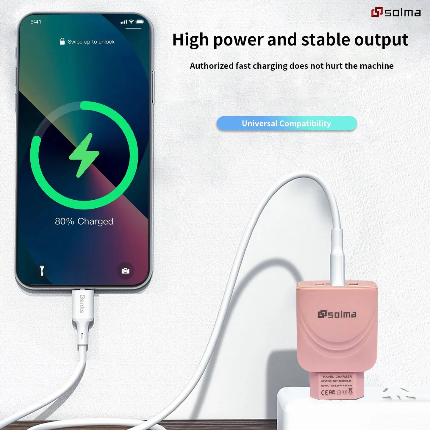 EU Plug 3 Ports USB Charger Charge For Mobile Phone Plug Charging Adapter Portable Wall Mobile Charger