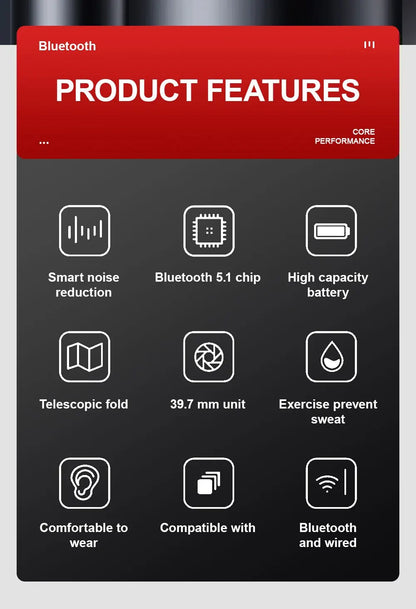 Siindoo JH919 Wireless Bluetooth Headphones Foldable Stereo Earphones Super Bass Noise Reduction Mic For Laptop PC TV