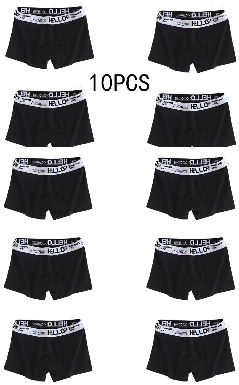 10Pcs/Men's Underwear  Underwear High Stretch Boxer Shorts Breathable Soft Men's Shorts Comfortable Size L-4XL