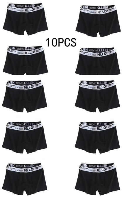 10Pcs/Men's Underwear  Underwear High Stretch Boxer Shorts Breathable Soft Men's Shorts Comfortable Size L-4XL