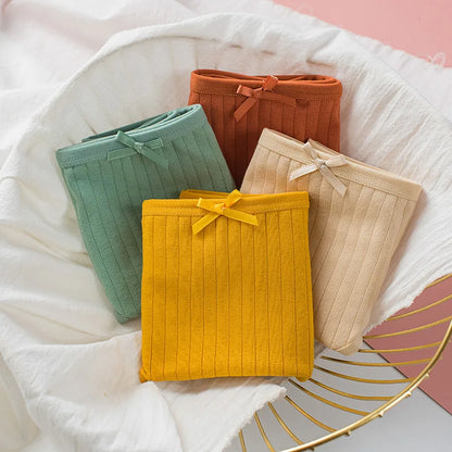 10Pcs/Set Women's Cotton Panties Low Waist Solid Color Briefs Breathable Sexy Lingerie Soft Underwear Female Underpants