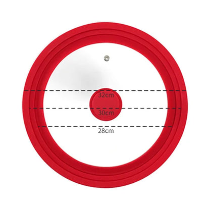 Multifunctional Tempered Glass Pot Lid Silicone Rim Cool Touch Handle Steam Dishwasher Safe Skillet Pan Cover Christmas Gift