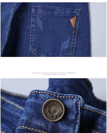 2025 New Business Men's Jeans Casual Comfortable Straight Stretch Fashion Classic Premium Blue Black Denim Pants Large Pants