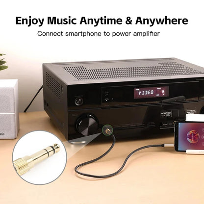 liulz Jack 6.5 6.35mm Male Plug to 3.5mm Female Connector Gold Plating Headphone Microphone AUX Audio Plug