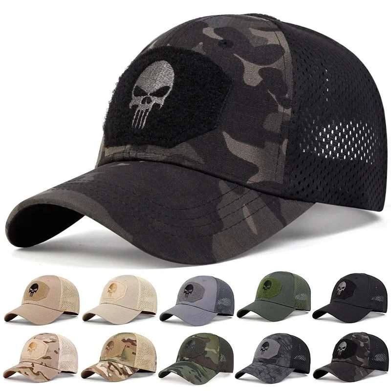 2025 NEW Skull Embroidered Top with Patch Breathable Baseball Caps Spring and Autumn Outdoor Adjustable Casual Hat Sunscreen Hat