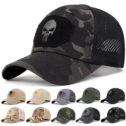 2025 NEW Skull Embroidered Top with Patch Breathable Baseball Caps Spring and Autumn Outdoor Adjustable Casual Hat Sunscreen Hat