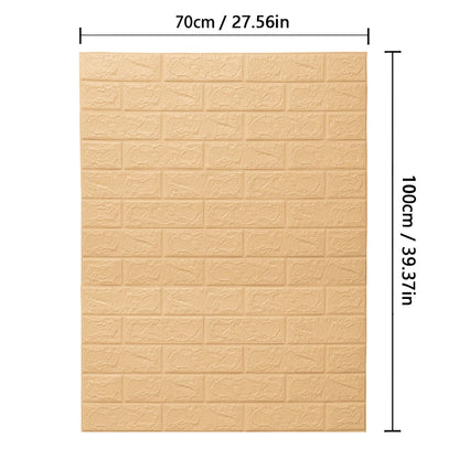 70cm*100cm Self-adhesive Wallpaper Background Modern Home Decoration PVC Waterproof Wall Stickers Foam 3D DIY Brick Pattern Room