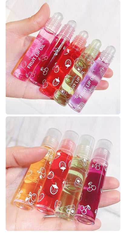Hydrating Lip Oil Roller Gloss Moisturizing Nourishing Lip Balm Transparent Colorless Fruit Avocado Lip Care