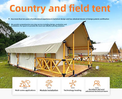 Outdoor Camping Tents, Hotel Camping Bases, Large Wooden House Accommodation, Suitable for Camping, Customizable Large Capacity