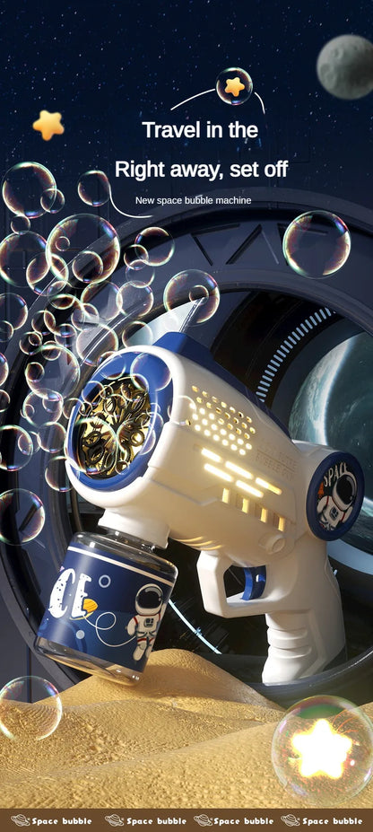 Children Bubble Gun Toy Astronaut Fully Automatic Bubble Machine Bubbles Gun Outdoor Game Fantasy Toy for Boys Girls Gifts