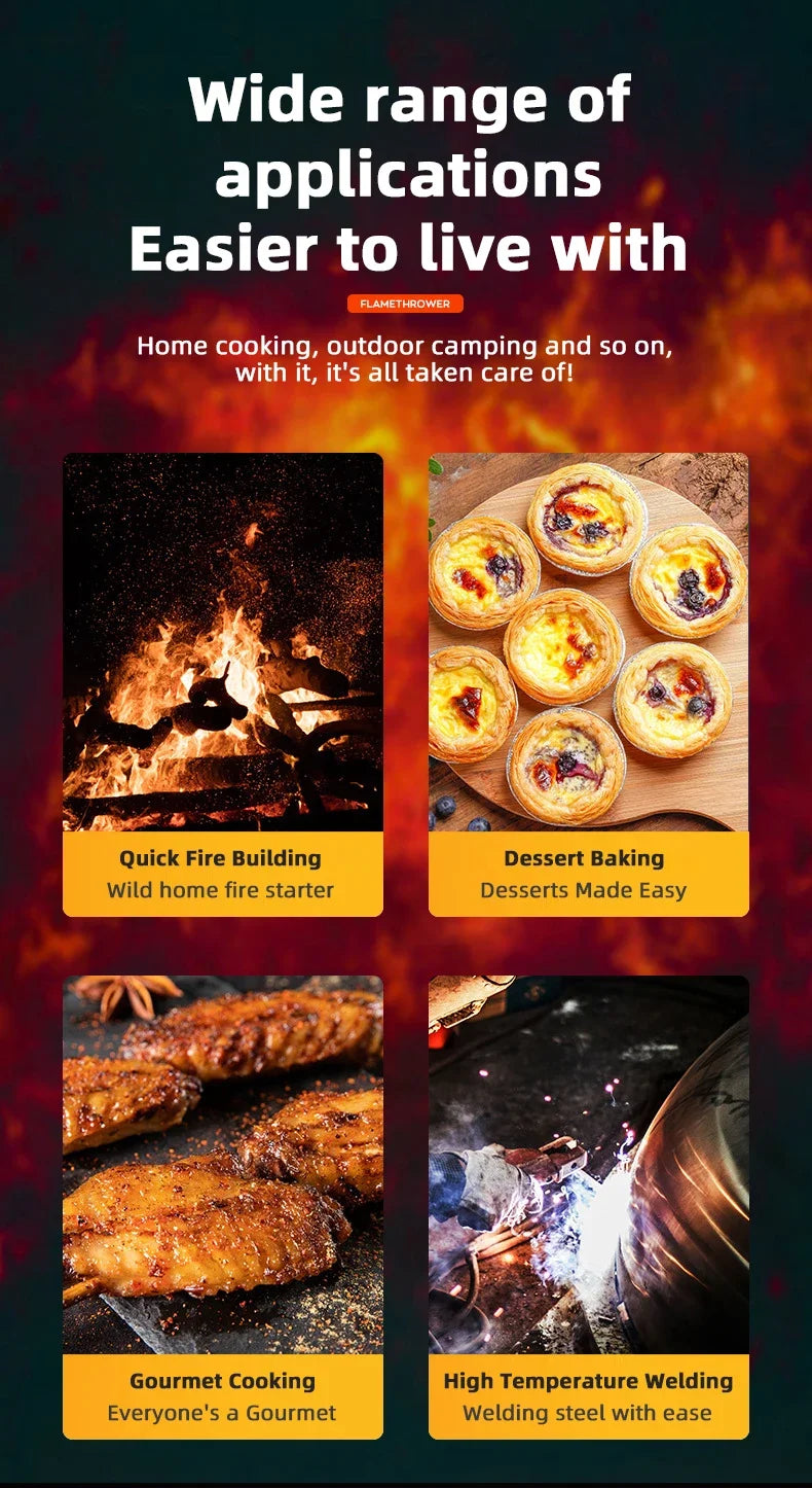 Torch Cooking AutoIgnition Butane Gas Welding-Burner Welding Gas Burner Flame Gas Torch Flame Gun Blow for BBQ Camping Cooking