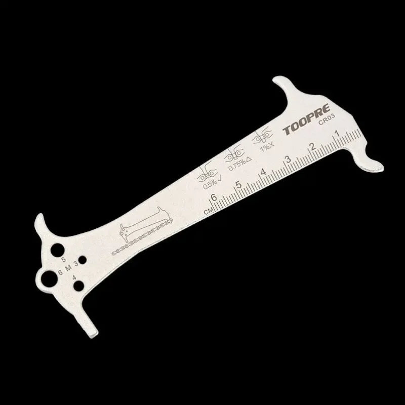 Bicycle Chain Wear Indicator Ruler Repair Tool Stainless Steel Mountain Road Bike Chain Gauge Measurement Checker Screw Diameter