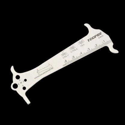 Bicycle Chain Wear Indicator Ruler Repair Tool Stainless Steel Mountain Road Bike Chain Gauge Measurement Checker Screw Diameter
