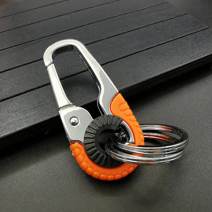 Men's Keychain Hook Stainless Steel Buckle Outdoor Carabiner Climbing Tool Double Ring Car Fishing Key Ring Car Accessories