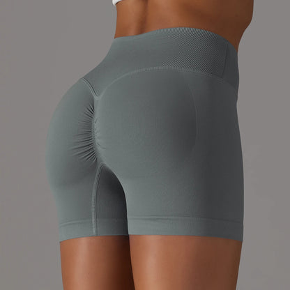 Seamless Sports Shorts Cross High Waist Fitness Leggings Shorts Gym Scrunch Butt Shorts Women Squats Running Workout Shorts