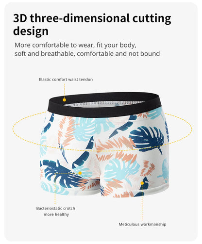 10-piece men's random fashion printed underwear Europe and large size sexy men comfortable wild boyshort elastic waist pants.