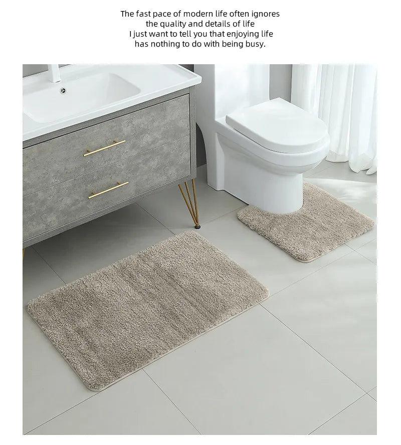 A small bathroom mat, non-slip, absorbent mat, thick U-shaped, simple solid color floor mat, toilet mat