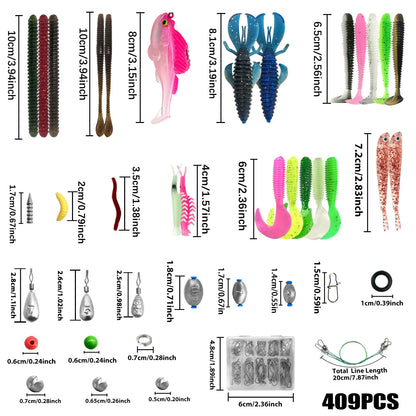 Fishing 83/133/193/239/409pcs Fishing Lure Kit For Trout/Pike/Bass Multi-Lure Fishing Set Layered Tackle Pro Gear Tackle Box