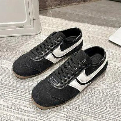 Shoes for Women 2025 Spring Autumn New Genuine Leather Ladies Moral Training Vulcanized shoes Retro Casual Flat Women's Sneakers